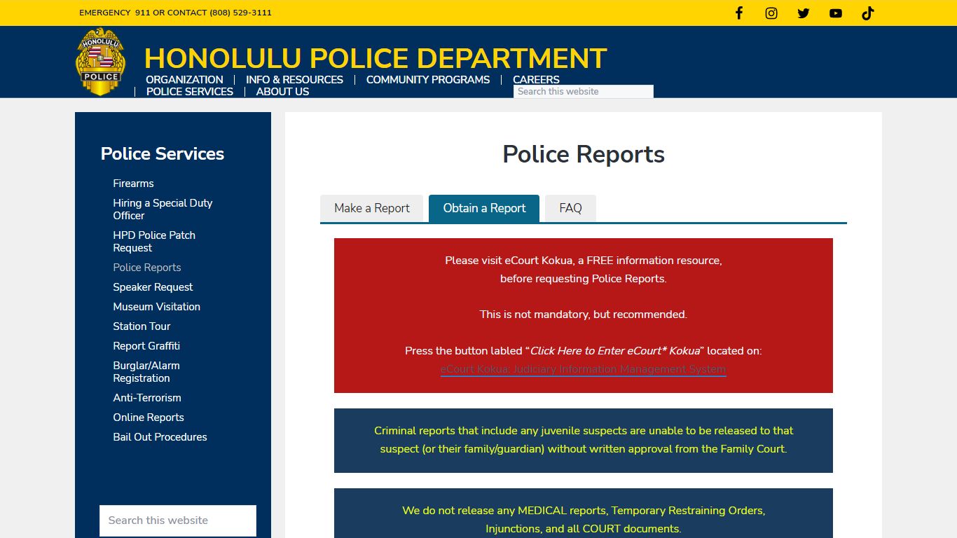 Police Reports - Honolulu Police Department