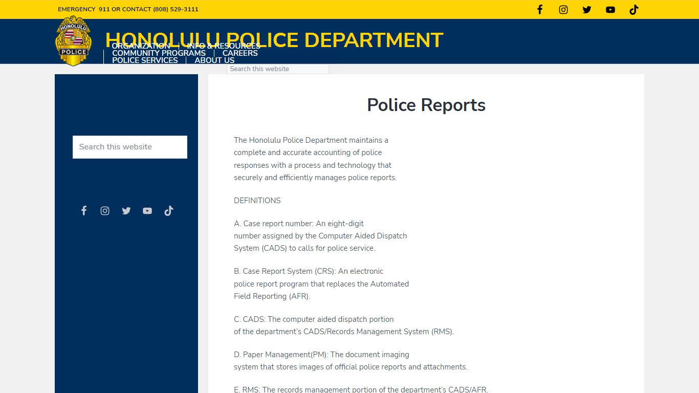 Police Reports - Honolulu Police Department